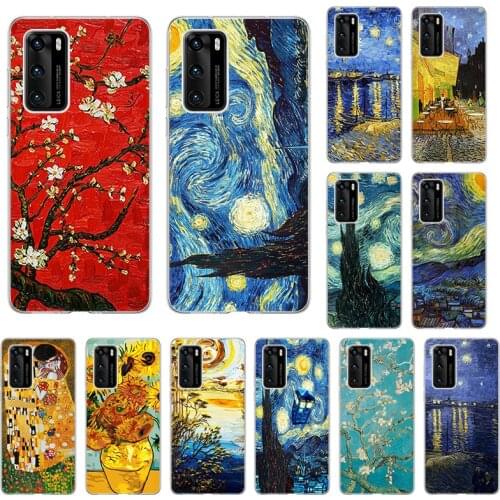 Van Gogh Starry Night SOFT TPU Phone Case for Huawei Y7P P40 P30 P20 Lite Y9A Y6P Y9S Y8P Nova5t Y8S Y7A Y5P P-SMart Z Cover