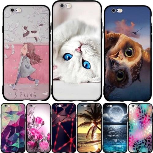 Back Cover Case For iPhone 6 6G 6S 6 plus 5 5s 5G SE 7 7 plus Case 3D Pattern Soft TPU Cover Cases For Coque iphone 7 7Plus Case