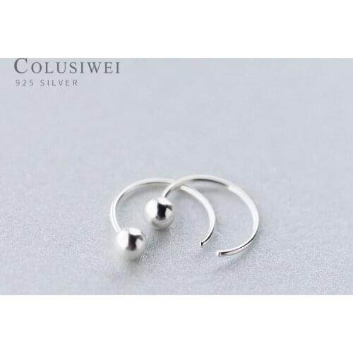 Colusiwei Authentic 925 Sterling Silver Simple Light Beads Drop Earrings for Women Geometric Trendy Dangle Earrings Fine Jewelry