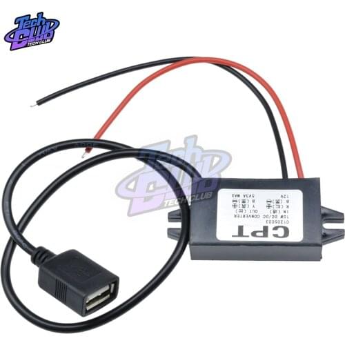 DC-DC Step Down Buck Converter Power Supply Module 12V to 5V 3A 15W for Car Male Female USB Mini USB Micro USB Adapter