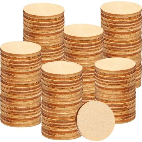Diameter 1-10CM Natural Unfinished Round Wood Slices Circles Discs for DIY Craft kids Christmas Painting Toys Ornament Decor