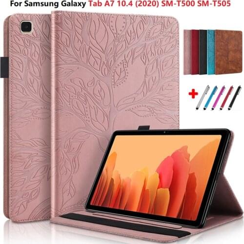 For Samsung Galaxy Tab A7 10.4 2020 Tablet Case SM-T500 SM-T505 Leather Smart Stand Flower For Fundas Samsung Tab A7 Cover T500