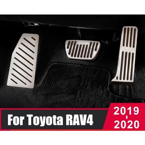 For Toyota RAV4 XA50 2019 2020 Car Accelerator Brake Pedal Footrest Pedal Plate Cover Aluminum pads Interior Refit Accessories