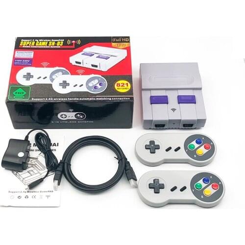 ShirLin SN-03 Super Mini High Definition Wireless Retro Video Game Console Built-in 821 Games with Dual Gamepads