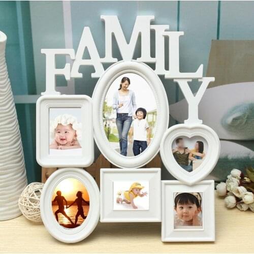 Popular family memory photo frame plastic wall-mounted picture display stand 6 multi-size photo frame photo wall home decoration