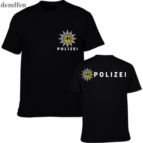 New Polizei Bundespolizei Police Germany 2 SidesT-shirt Men Cotton 100% T Shirt Short Sleeve Fashion Tops Tees