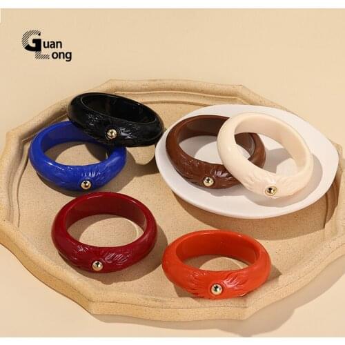 GuanLong Fashion Resin Vintage Bracelet Bangles For Women Indian Jewellery Statement Colorful Weddings Bangle Designer Charms