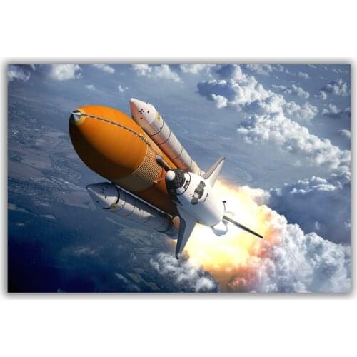 HT100 Spectacular Universe Earth And Moon Space Station Astronaut Silk Fabric Poster Art Decor Indoor Painting Gift