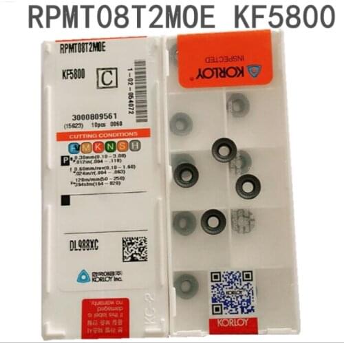 KORLOY 10pcs APMT1135PDR,APMT1604PDR,RPMT08T2MO,RPMT10T3MO, RPMT1204MO KF5800 Carbide Inserts for CNC Milling Lathe Tools