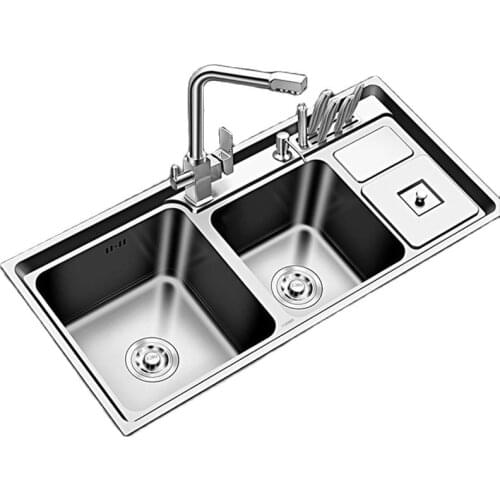Stainless Steel Kitchen Sink Double Bowl Sinks Kitchen Above Counter or Udermount Sinks Vegetable Washing Basin ship from Brazil