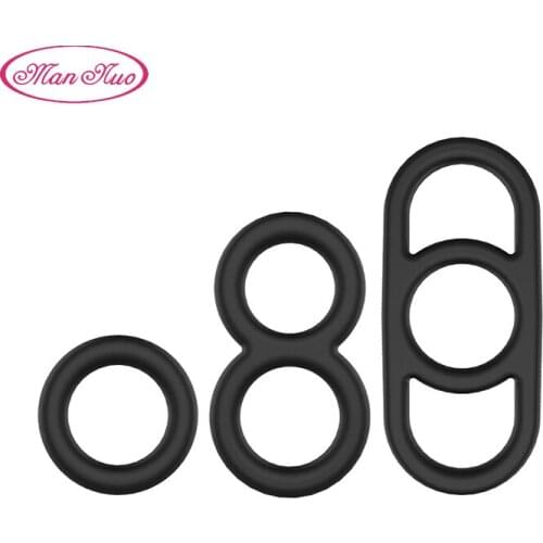 Man Nuo Silicone Penis Cock Ring Dual Men Male Soft Time Delay Ring Lasting Product Love Sex Toys Penis Enlarge Tool Cock Ring