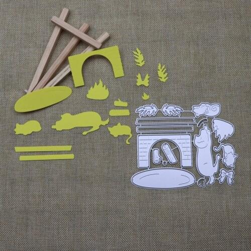 Stove Timber Cat Dog Mouse Set Scrapbooking Paper Metal Craft Cutting Dies For Card Making Cut Die 2021 Embossing New