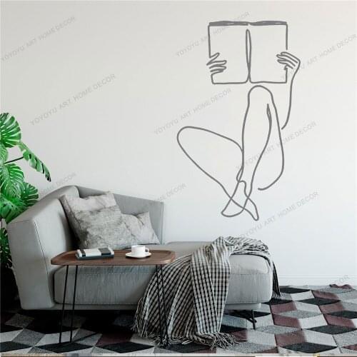 Coffee Line Draw Art Wall Sticker For Home Decor Living Room Fashion Wall Decals Valentines Removable Murals Wallpoof CX1549