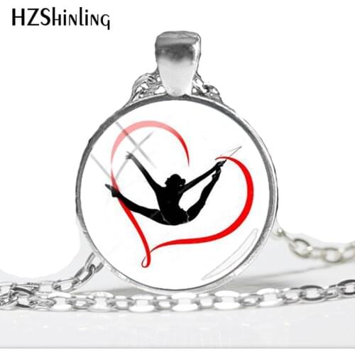2018 NEW Rhythmic Gymnastics Pendant Necklace Gymastics Photo Jewelry Glass Cabochon Pendant Necklace Sports Lovers Gifts HZ1