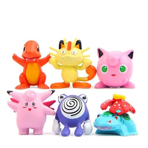Pokemon Charmander Meowth Venusaur Clefable Poliwhirl Cute Action Figure Ornament Model Toys