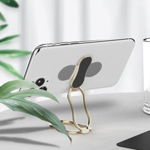 Durable Foldable Cell Phone Holder Metal Adjustable Desktop Mobile Phone Rack M5TD
