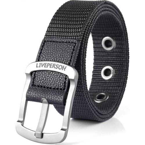 New Canvas Pin Buckle Belt Men Women Fashion Stripes Outdoor Belts 2021 Designer Eyelet Waistband Jeans