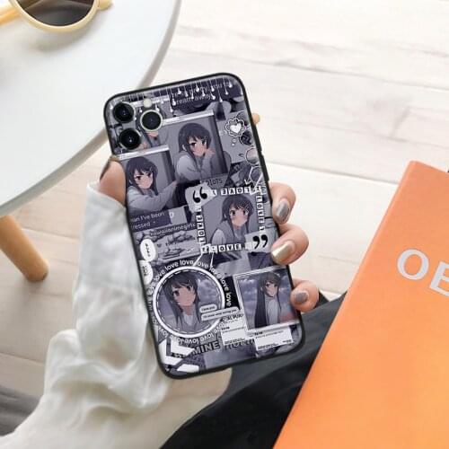Sakurajima Mai anime manga fanart silicone Phone Case FOR iPhone Se 6 6s 7 8 Plus X Xr Xs 11 12 Mini Pro Max Glass Cover Shell