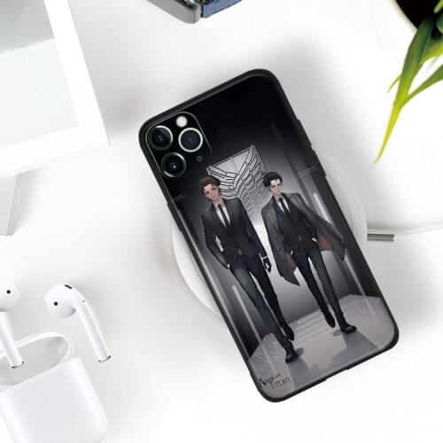 Attack on Titan Eren x Levi art silicone for iPhone Se 6 6s 7 8 Plus X XR XS 11 12 Mini Pro Max glass TPU phone case cover shell