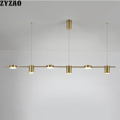 Nordic Designer Full Copper Pendant Lights Modern Simple Iron Art Dining Room Kitchen Hanging Lamp Bar Restaurant Light Fixtures