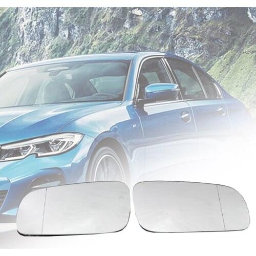 New 1 Pair Rear View Door Side Mirror Glass with Wire 1J1857521 1J1857522 Replacement for Bora B5