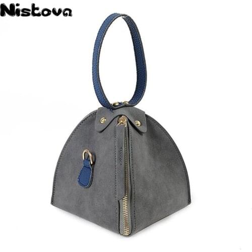 Fashion Women Bag Triangle Lantern Solid Mini Handbag Messenger Corossbody Shoulder Bags For ladies Female Small Purse