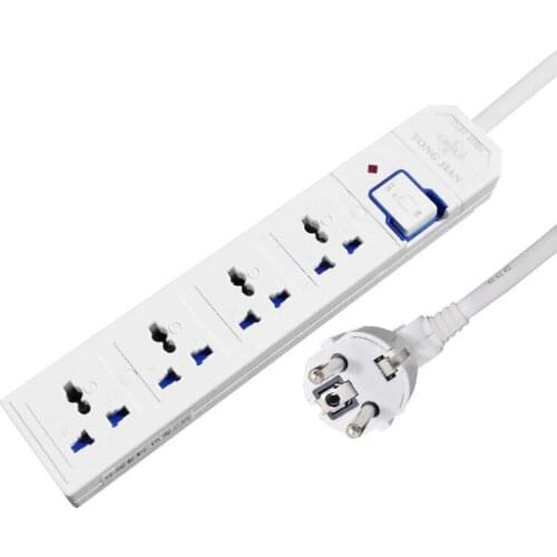 Universal Extension Power Strip 4AC Sockets Home Appliance Plug Adapter with Switch Safety Door Power Cord 1.5/2/3/5/8/10M