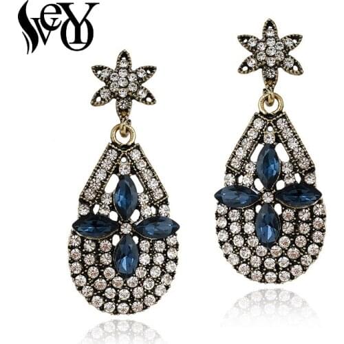 VEYO Vintage High Quality Rhinestone Drop Earrings For Woman Fashion Jewelry Gift