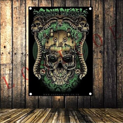 Hard Rock Heavy Metal Music Banners & Flags Tapestry Band Posters HD Canvas Printing Art Tapestry Mural Wall Decoration Gift