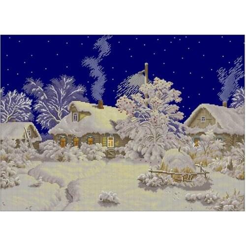 Winter in the village scenery patterns Counted Cross Stitch 11CT 14CT Cross Stitch Kit Embroidery Needlework Sets