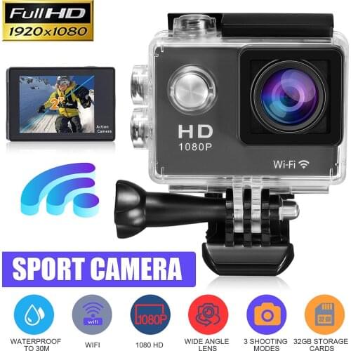 1.5 Inch Action Camera Ultra HD 1080P/ 30fps WiFi 170 Degree Underwater Waterproof Helmet Video Recording Cameras Sport Camera