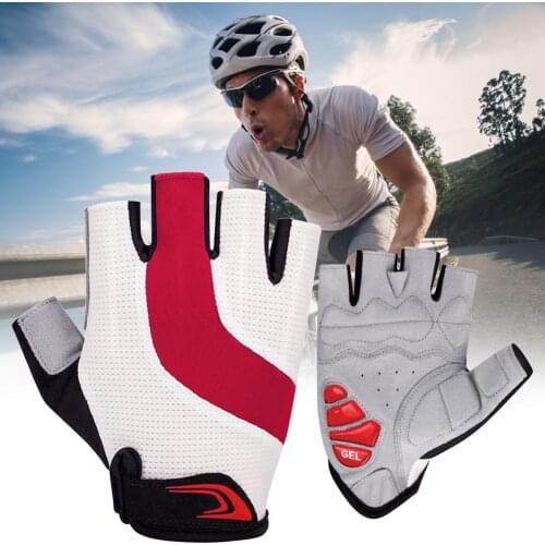 1 Pair Cycling Gloves Half Finger Anti-Slip Mountain Bike Gloves Outdoor Sport Protection Liquid Silicone Bicycle Accessories