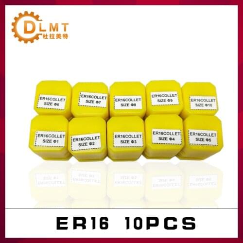 10PCS ER16 Spring Collet Chuck Set 1-10MM ER tool holder For Engraving machine spindle motor CNC machining center