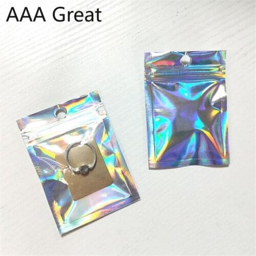 100Pcs/Lot Laser Packaging Bag Jewelry Sealed Bags Data Line Ziplock Bag Electronic Accessories Packaging Candy Plastic Pouches