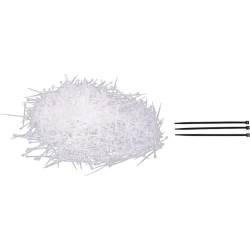 1000 Pcs White Cable Zip Tie Fasten Wrap 60mm X 2mm & 300Pcs Black Nylon Cable Zip Ties Self Locking 2.5 X 100mm