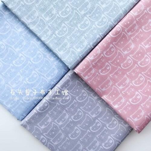 160x50cm Lovely Cats Twill Pure Cotton Fabric, DIY Baby Students Bedding Quilt Cover Pillow Case Cloth 160g/m