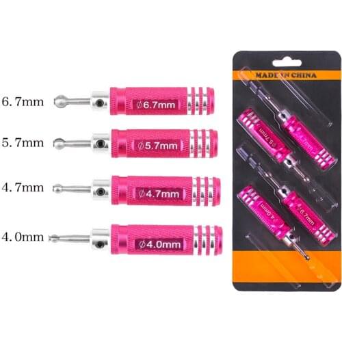 4pcs/set Hard Steel 4.0/4.7/5.7/6.7mm Ball Head Reamer Driver Repair Tools Kit For RC Model Tool Accessories DIY