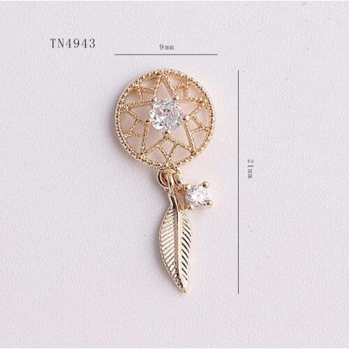 5pcs Flower Leaf zircon pendant nail art decorations crystals nails accessories nail rhinestones nail charms nails art TN4943