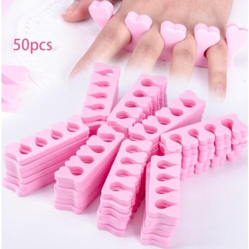 50pcs/Set Nail Art Toe Separator Pedicure Tool Finger Separator Valgus Corrector UV Polish Soft Gel for Feet Hammer Corrector