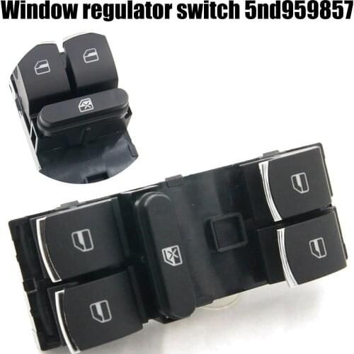 5ND959857 Driver Side Master Window Control Switch Chrome Accessorie For VW Touran Tiguan Passat B6 B7 CC Golf Mk5 MK6 Jetta III
