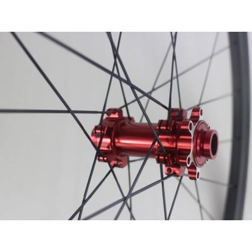635g ULTRA LIGHT 29er XC race mountain bike carbon fiber front wheel 28mm asymmetric hookless M15 15mm thru straight pull 24hole