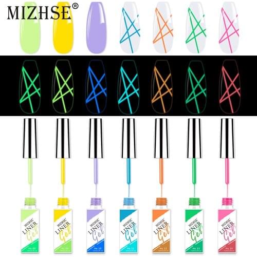 MIZHSE 7PCS Line Gel Nail Polish Set 10ML Nail Art Semi Permanent UV Varnish Painting Gel Drawing Nail Polish For Nail Design