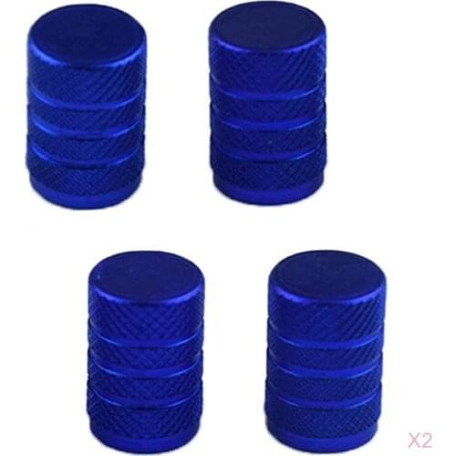 8Pc Professional Tire Stem Valve Caps Car Dustproof Cap Tire Wheel Shaft Air Valve Cap, Dark Blue