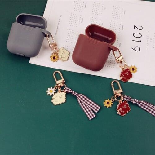 Cartoon Cute Cat Puppy Keychain Sun Flower Key Ring Chain Cute Charm Key Holder Fashion Trinket Bag Pendant Kids Gift