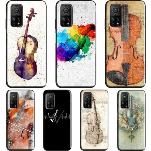 Cello Violin Art Case For Xiaomi Mi 11 Ultra 9 10 Lite Mi 10T Pro Note 10 Lite Cover For POCO X3 Pro M3 F3