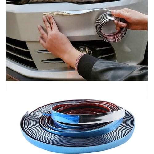 3 Meter Car Exterior Decoration Strip Bright bar Chrome Tape Protective Sticker Silver For BMW Audi Vehicle DIY Styling 6mm-30mm