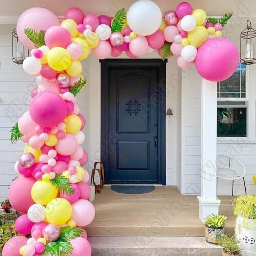 Wedding Birthday Party Celebration Decor Maca Pink Latex Balloon Garland Rose Red Balloon Arch Kit Baby Shower Event Decoration