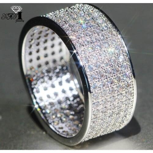 YaYI Fine Jewelry Princess Cut White Claw Set Over 300pcs Little Cubic Zirconia Silver Color Wedding Party Lovers Rings