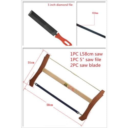 L58 saw + 5" saw file +2 PC saw blade tool set Handsaws woodwork Bow saw W197