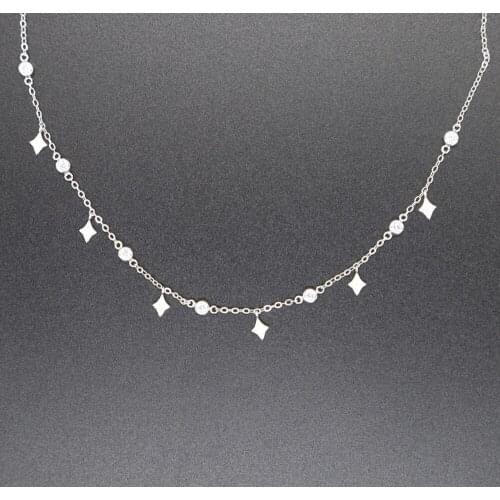Hot fashion elegant choker necklace gold silver color cz station statement choker cz drop delicate layer sexy stack necklace